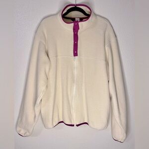 Vintage Land’s End Quarter Button Full Zip Fleece Long Sleeve Jacket Outdoor